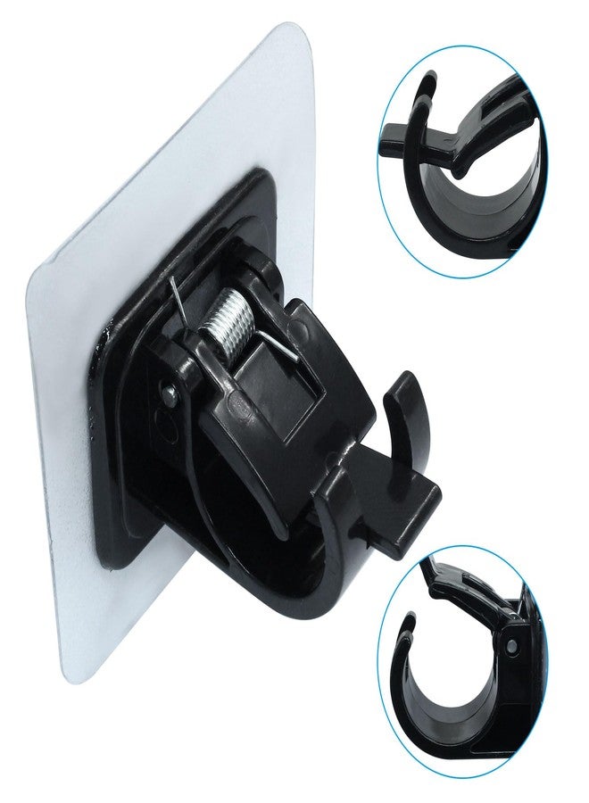 verkelly 2 Pcs Self Adhesive Curtain Rod Bracket, 2.36" x 2.36" No Drill Curtain Rod Holder Hangers Self Adhesive Wall Hooks(Black) - Image 3